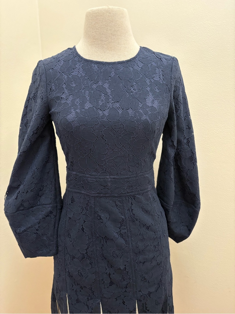 Tuckernuck Navy Blue Floral Lace Cristiana Pleated Dress Size XS Cocktail Formal - Picture 11 of 16